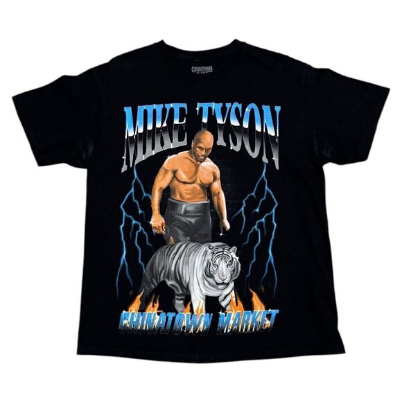 CHINATOWN MARKET Mike Tyson Tiger Boxing Streetwear Designer Tee Shirt Men Large - Picture 1 of 5